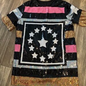 Sequin t-shirt dress